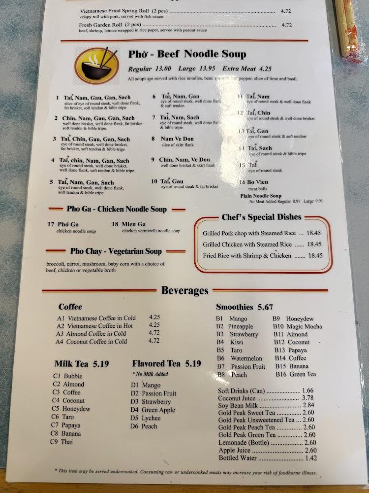 Pho 88 Vietnamese Restaurant Menu image 1